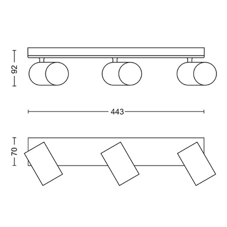 Lampa Sufitowa Reflektor 3x GU10 Biała Kosipo Philips