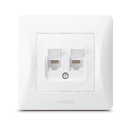 Gniazdo Podwójne Komputerowe RJ45 Natynkowe Białe BINERA VIDEX