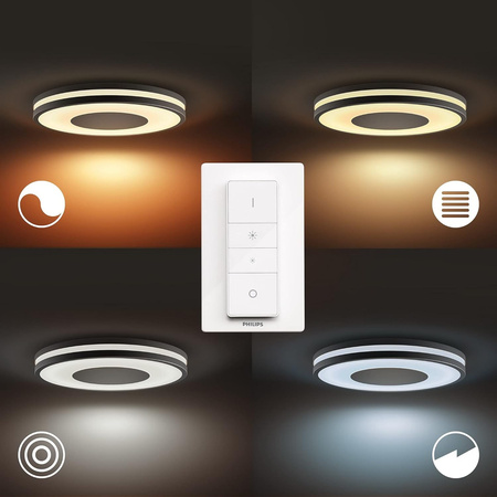 Plafon LED Lampa Sufitowa Natynkowa 22.5W 2500lm IP20 White Ambiance TW Czarna 34.8cm Inteligentna SMART Zigbee Bluetooth Being Philips HUE