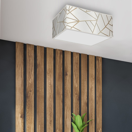 Plafon LED Lampa Sufitowa ZIGGY Biała Złota 2xE27 Milagro