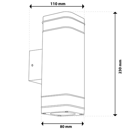 Lampa Ogrodowa Zewnętrzna Kinkiet Elewacyjny 2x GU10 LED IP54 Góra Dół EPSILO LUMILED