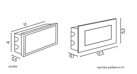 Lampa Ogrodowa Zewnętrzna Elewacyjna WPUSZCZANA LED Mur Led Inox E 04 1,5W 64lm 3000K Ciepła Su-Ma