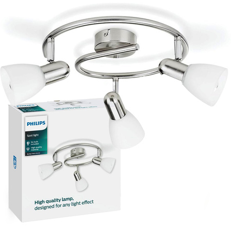 Lampa Sufitowa Reflektor 3x E14 nikiel Burlap Philips