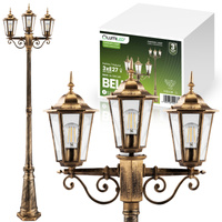 Lampa Ogrodowa Zewnętrzna 3xE27 SŁUPEK LATARNIA 2m Patyna BELLIS LUMILED