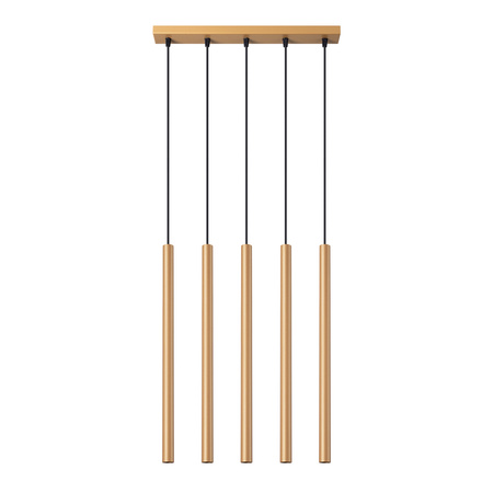 Lampa Sufitowa Wisząca Zwis 5x G9 Żyrandol Tubularna Złota Nowoczesna Pastelo Sollux