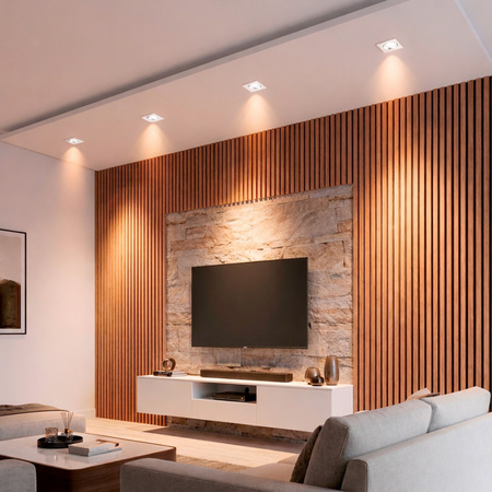 Oprawa HALOGENOWA Podtynkowa Ruchoma Kwadrat PICTOR Biała Blacha MR16 GU10