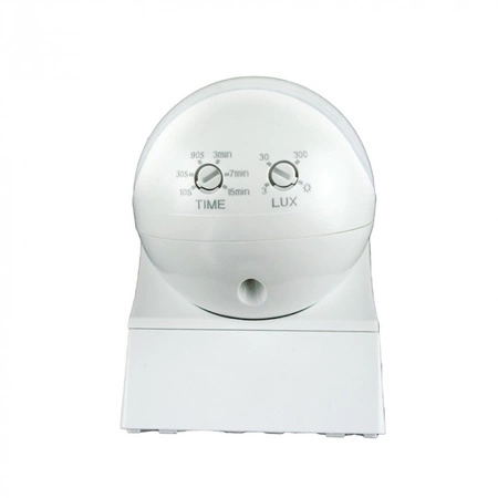 Czujnik Ruchu i Zmierzchu PIR IP44 Natynkowy Biały 12m 180° CP Ecolight