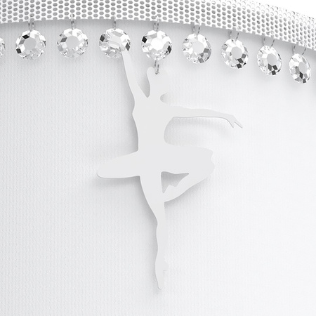 Lampa wisząca BALETNICA 1xE27 Dziewczęca Baletnica Biała MLP4969 Milagro Metal + Tkanina + Kryształki