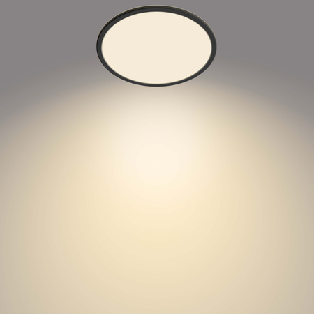 Lampa Sufitowa Plafon Łazienkowy LED 18W 1500lm 2700K SceneSwitch IP44 Czarna Super Slim CL550 Bathroom Philips