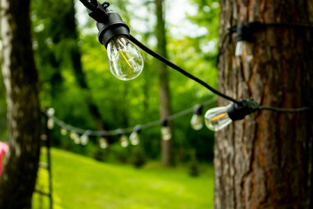 Girlanda Ogrodowa Zewnętrzna Łańcuch Świetlny 15m 15xE27 LED 7W 3000K Lumiled