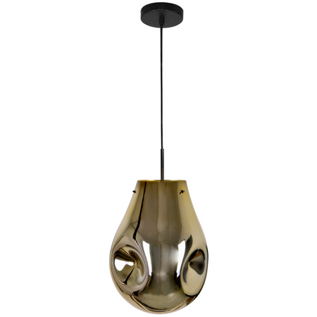 Lampa wisząca sufitowa szklana KIMBERLY GOLD 1x E27 GOLDLUX (Polux)