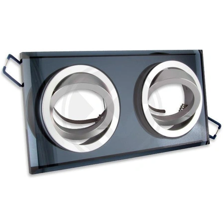 Oprawa Podtynkowa Halogenowa Spot 2x GU10 Prostokątna Ruchoma Czarna Styx Masterled