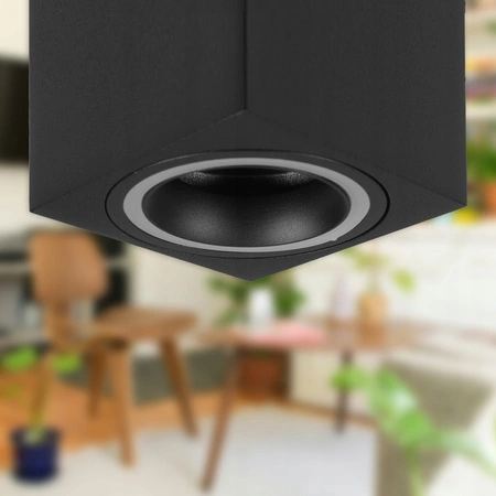 Oprawa Natynkowa Halogenowa Tuba Reflektor Spot GU10 Kwadratowa Czarna Masterled