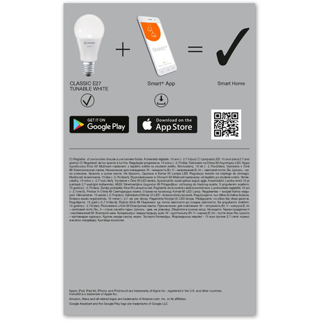 Żarówka LED E27 9W = 60W 806lm CCT Ściemnialna SMART+ WiFi Classic Ledvance