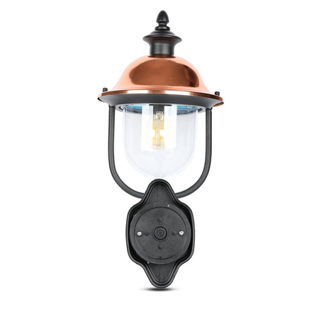 Lampa Ogrodowa Elewacyjna Kinkiet E27 Przezroczysty klosz Czarny mat VT-853 V-TAC