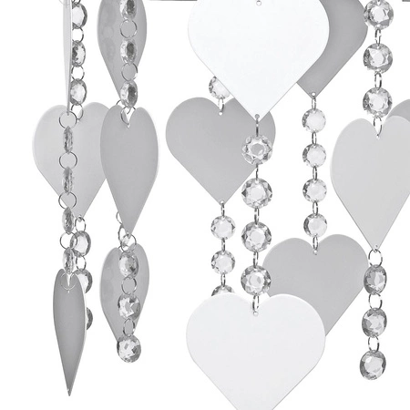 Lampa dziecięca sufitowa biała Żyrandol dla dzieci Serduszka CORAZON 3x E27 Metal i kryształki Milagro