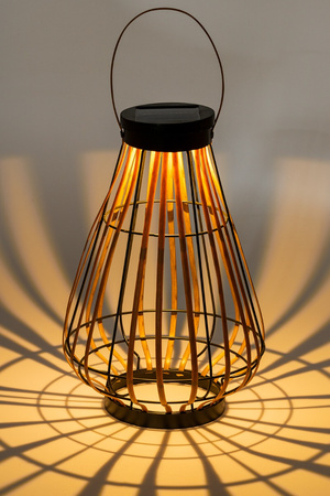 Lampa Solarna LED Zewnętrzna Ogrodowa Stojąca Wisząca Latarenka 3000K IP44 37cm Czujnik Zmierzchu