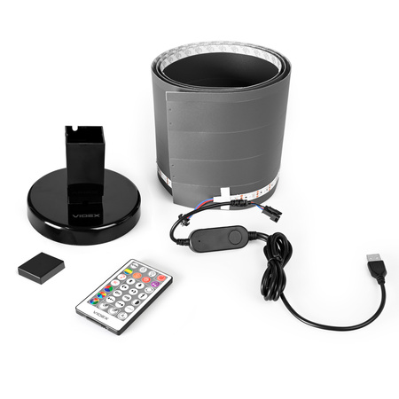 Lampa Podłogowa Stojąca 10W RGB 6500K LED 250lm 360° 150cm Czarna Pilot Videx