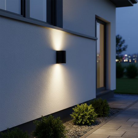 Kinkiet ogrodowy elewacyjny kinkiet góra dół LED 2xGU10 BOSTON GOLDLUX (Polux) PODWÓJNY CZARNY