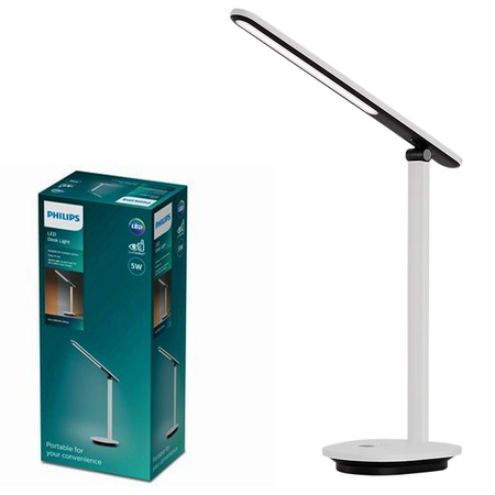 Lampka Biurkowa LED 5W 130lm 2700-5000K USB Biała Ivory Philips