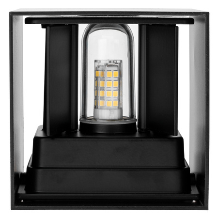 Lampa Ogrodowa LED Kinkiet Elewacyjny G9 Oprawa Zewnętrzna Czarna Góra/Dół z Regulowanym Kątem Świecenia Kira