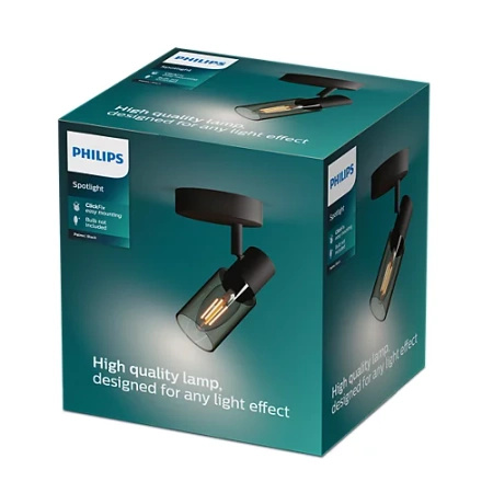 Lampa Ścienna Kinkiet E14 Czarna Palms Philips