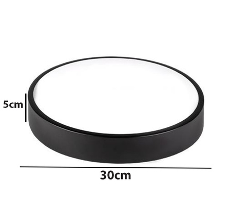 Plafon LED Lampa Sufitowa Ścienna Oprawa Okrągła 2640lm 30W 4000K IP22 Czarna