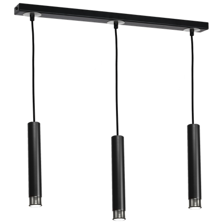 Lampa wisząca DANI 3xGU10 Wąski Klosz Czarna Chrom MLP6232 Milagro Metal