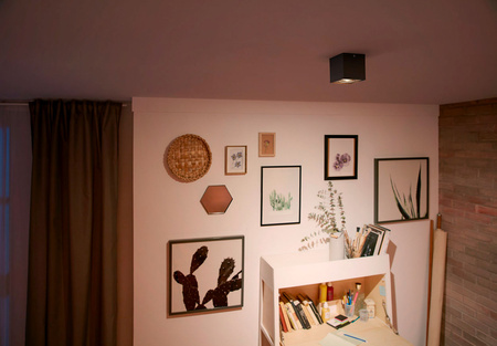 Oprawa Natynkowa Lampa LED 4.5W 500lm 2200-2700K Ściemnialna WarmGlow Czarna Box Philips