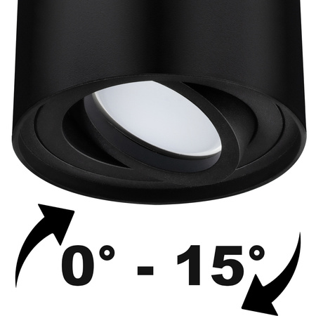 Oprawa Natynkowa HALOGENOWA Spot Tuba Ruchoma GU10 Okrągła Czarna 115mm AMAT-L LUMILED
