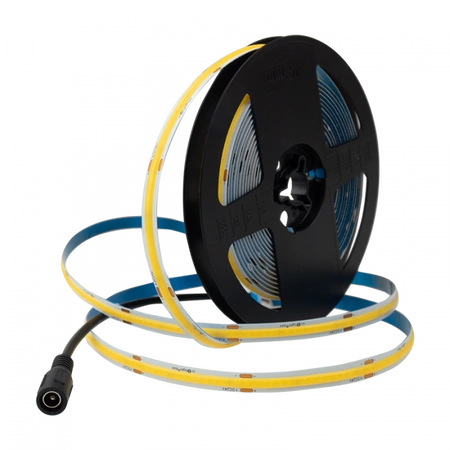 Taśma LED Pasek COB 7W/m 630lm/m 320LED/m 24V 3000K Ciepła IP20 Rolka 5m + Zasilacz + Pilot Ecolight