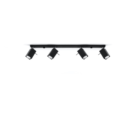 Lampa Sufitowa Oprawa Natynkowa 4x GU10 SPOT TUBA Reflektor Ruchoma Minimalistyczna Kwadratowa Czarna Nowoczesna Merida Sollux