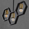 Lampa wisząca sufitowa retro loft 3x E27 czarny + złoty Honey GOLDLUX (Polux)