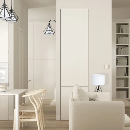 Lampka stołowa stojąca TRIANGOLO 1x E27 Czarno-biała Metal + tkanina Milagro