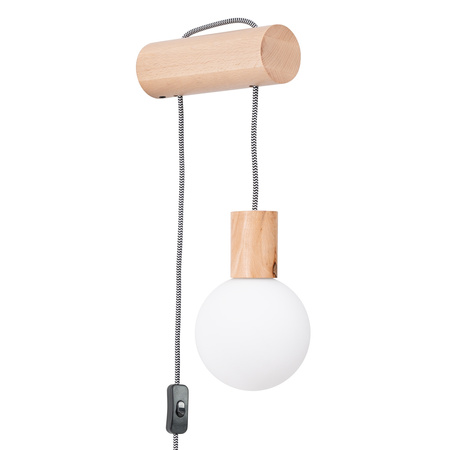 Lampa Ścienna Zwis 1x G9 Naturalne Drewno Biała Nimbi Peach Puff SL.1645 Sollux