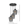 Lampa wisząca SANTIAGO 3xE27 Klosz Przydymione Szkło MLP6612 Metal + Szkło