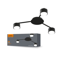 Lampa Sufitowa Żyrandol Oprawa 3x GX53 LED Czarna Nowoczesna Videx