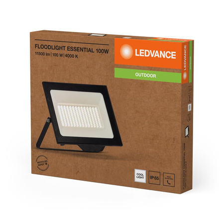 Naświetlacz LED Halogen Zewnętrzny Reflektor 100W 10000lm 4000K Zimna Natynkowy Czarny IP65 Floodlight Ledvance