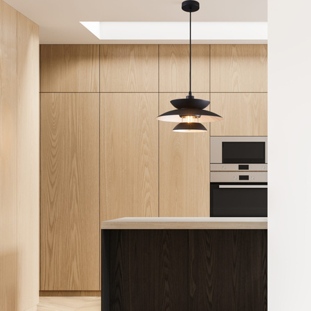 Lampa Sufitowa Wisząca Zwis E27 Czarna Berit Sanico Goldlux