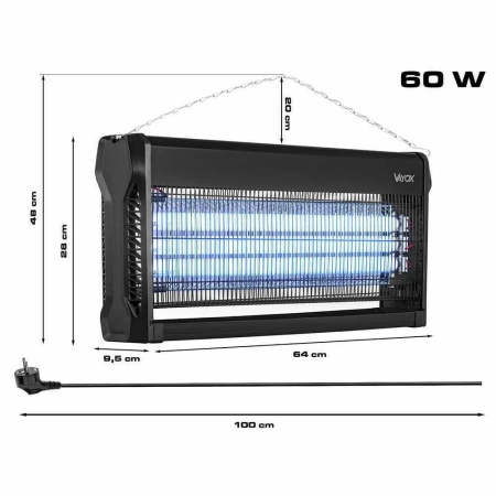 Lampa Owadobójcza Pułapka Elektryczna 300m2 60W na Muchy Komary Owady VAYOX