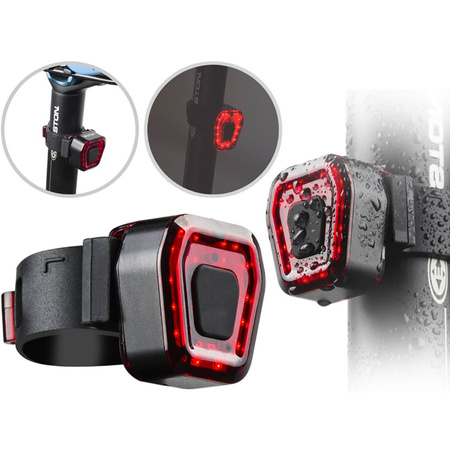 Lampka Latarka Rowerowa Światło Tył LED USB Czerwona z Akumulatorem 5 Trybów Świecenia VAYOX