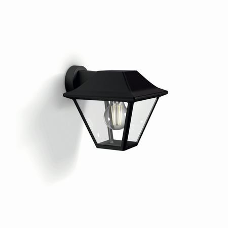 Kinkiet Ogrodowy Lampa Elewacyjna Zewnętrzna LATARNIA E27 IP44 Czarna Alpenglow Philips