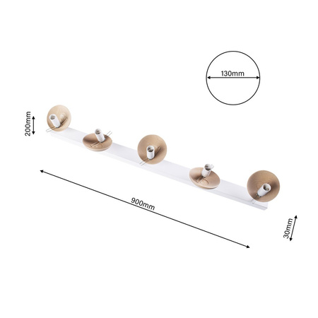 Lampa Sufitowa SFERA Drewniana 5xE14 Milagro