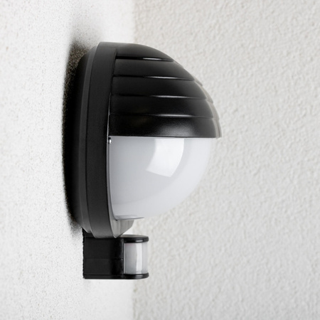 Lampa Ogrodowa Kinkiet Elewacyjny FRODA E27 IP44 z Czujnikiem PIR Czarna