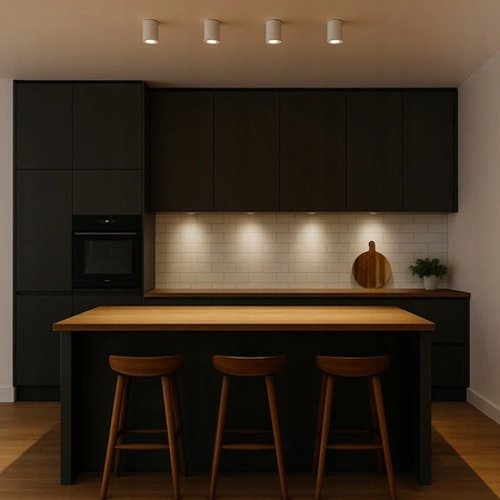 Oprawa Natynkowa Halogenowa Tuba Reflektor Spot GU10 Okrągła Ruchoma Biała Masterled