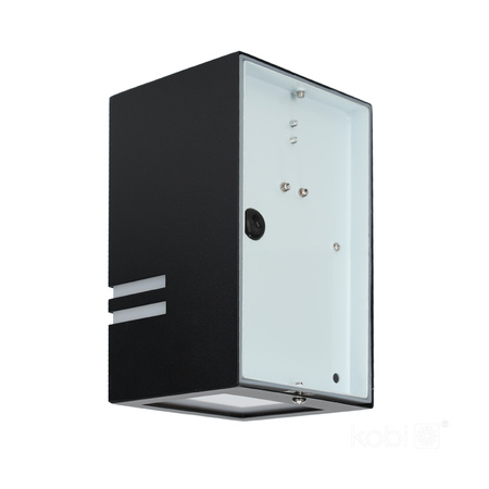 Lampa Ogrodowa Kinkiet Elewacyjny Zewnętrzny GU10 IP44 Czarna Quazar Kobi