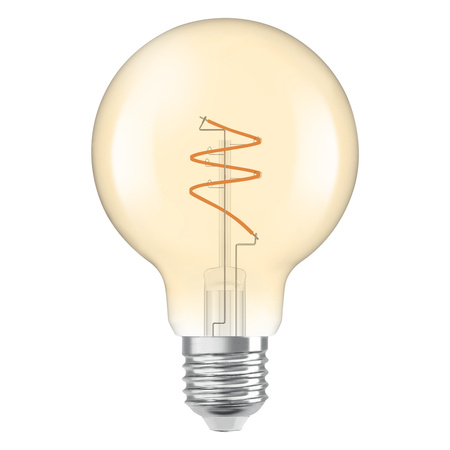 Żarówka LED Dekoracyjna G80 Kula E27 4.9W = 40W 470lm 2200K Ciepła CRI90 300° Bursztynowa Ściemnialna Vintage 1906 Osram