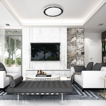 Plafon natynkowy OSCAR 45W LED Geometryczna Forma Regulacja Barw ML6178 Milagro Tworzywo Sztuczne + Metal