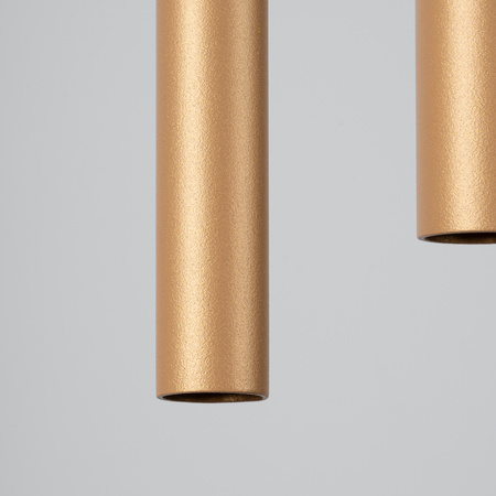 Lampa Sufitowa Wisząca Zwis 2x G9 Tuba Żyrandol Tubularna Złota Nowoczesna Pastelo Sollux