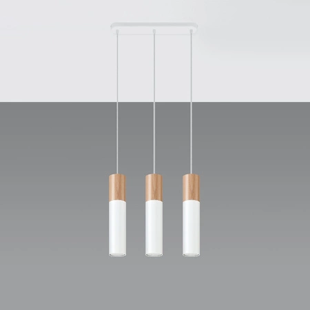 Lampa Sufitowa Wisząca Zwis 3x GU10 Tubularna Brązowa Biała Nowoczesna Pablo Sollux